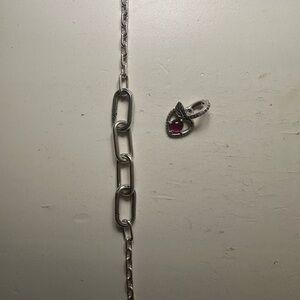 Silver Chain Bracelet with Disney snowwhite Pendant